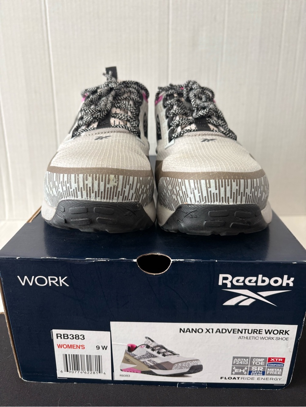 Reebok Women's Gray and Pink Nano X1 Adventure Composite Toe Work Shoe
